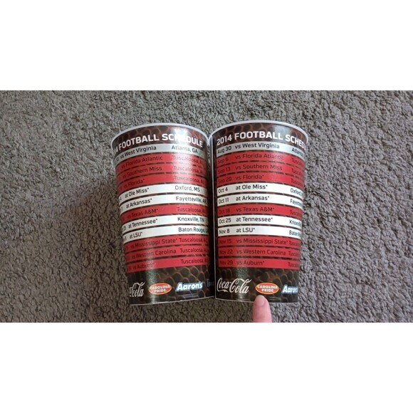 Lot of 2 Alabama Crimson Tide 2014 Football Schedule Bryant Denny Stadium Cups - Picture 2 of 5